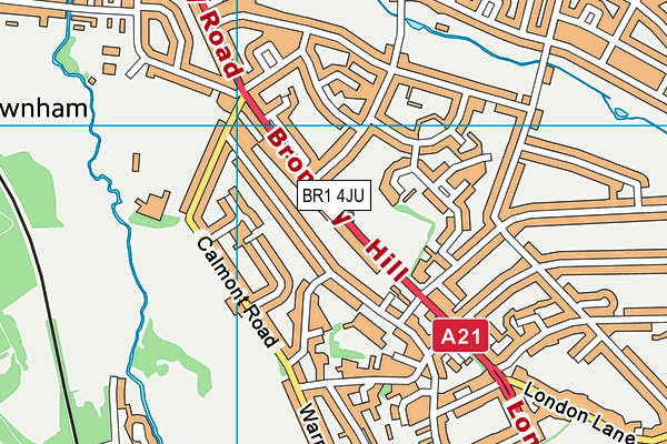 BR1 4JU map - OS VectorMap District (Ordnance Survey)