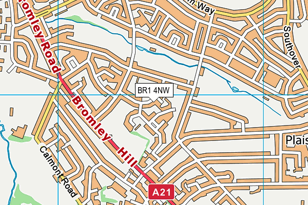 BR1 4NW map - OS VectorMap District (Ordnance Survey)