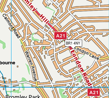 BR1 4NY map - OS VectorMap District (Ordnance Survey)