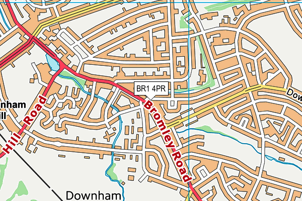 BR1 4PR map - OS VectorMap District (Ordnance Survey)