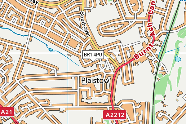 BR1 4PU map - OS VectorMap District (Ordnance Survey)