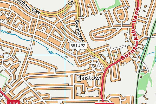 BR1 4PZ map - OS VectorMap District (Ordnance Survey)