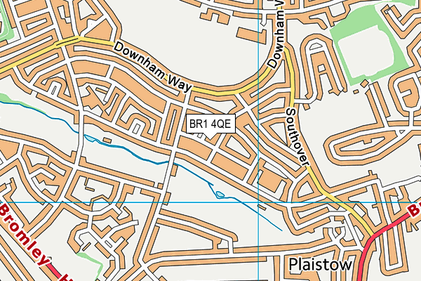BR1 4QE map - OS VectorMap District (Ordnance Survey)