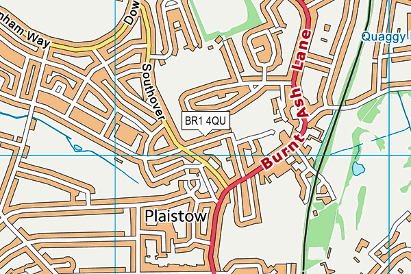 BR1 4QU map - OS VectorMap District (Ordnance Survey)