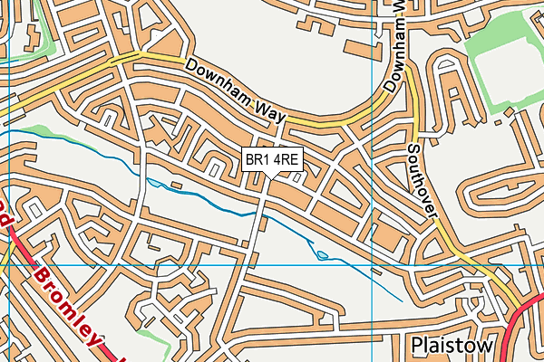 BR1 4RE map - OS VectorMap District (Ordnance Survey)