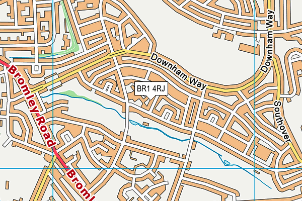 BR1 4RJ map - OS VectorMap District (Ordnance Survey)