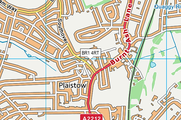 BR1 4RT map - OS VectorMap District (Ordnance Survey)