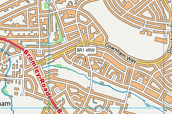 BR1 4RW map - OS VectorMap District (Ordnance Survey)