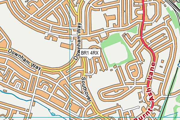 BR1 4RX map - OS VectorMap District (Ordnance Survey)