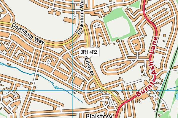 BR1 4RZ map - OS VectorMap District (Ordnance Survey)