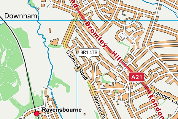 BR1 4TB map - OS VectorMap District (Ordnance Survey)