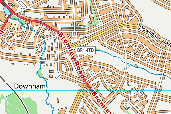 BR1 4TD map - OS VectorMap District (Ordnance Survey)