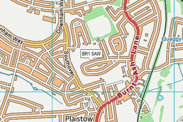 BR1 5AW map - OS VectorMap District (Ordnance Survey)