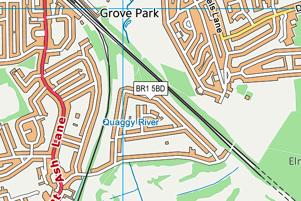 BR1 5BD map - OS VectorMap District (Ordnance Survey)