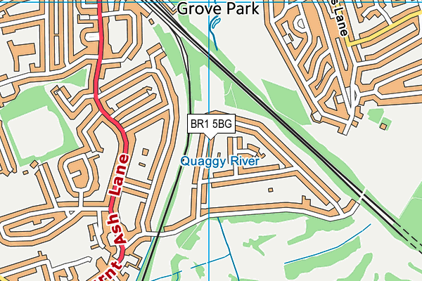 BR1 5BG map - OS VectorMap District (Ordnance Survey)