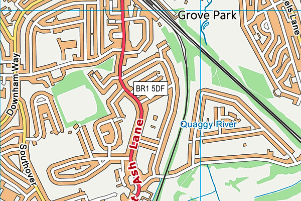 BR1 5DF map - OS VectorMap District (Ordnance Survey)