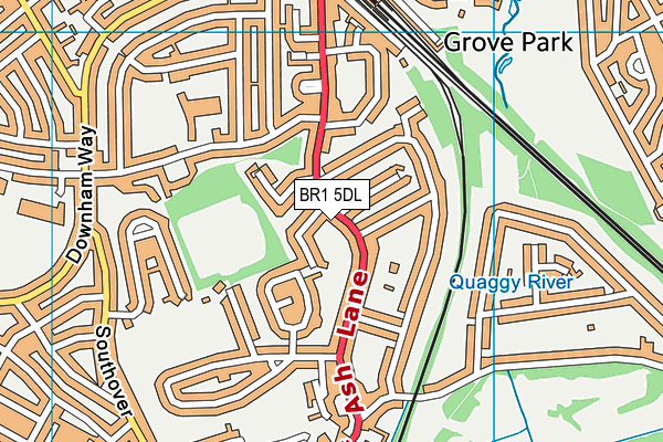 BR1 5DL map - OS VectorMap District (Ordnance Survey)