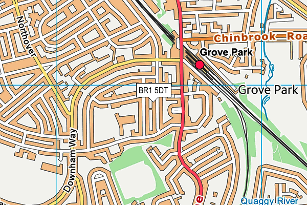 BR1 5DT map - OS VectorMap District (Ordnance Survey)