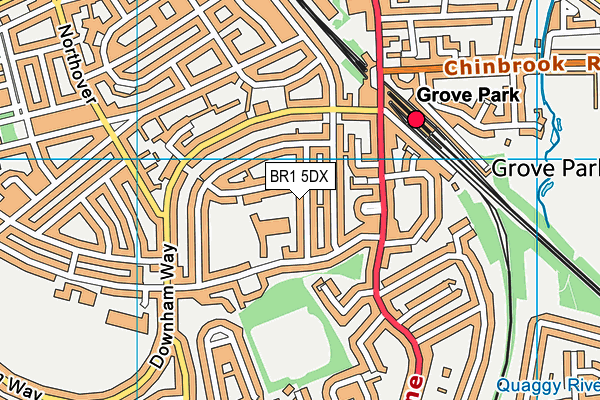 BR1 5DX map - OS VectorMap District (Ordnance Survey)