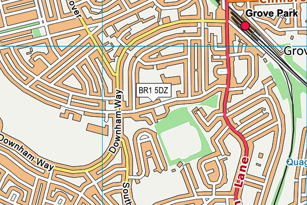 BR1 5DZ map - OS VectorMap District (Ordnance Survey)