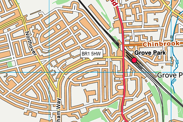 BR1 5HW map - OS VectorMap District (Ordnance Survey)