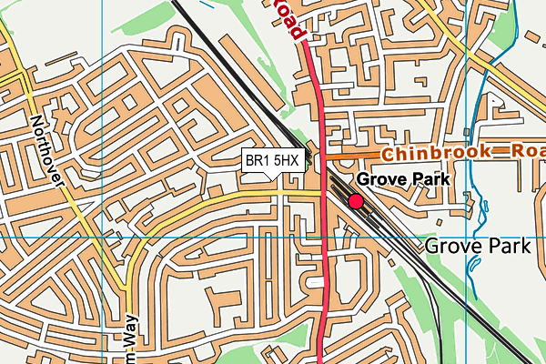 BR1 5HX map - OS VectorMap District (Ordnance Survey)