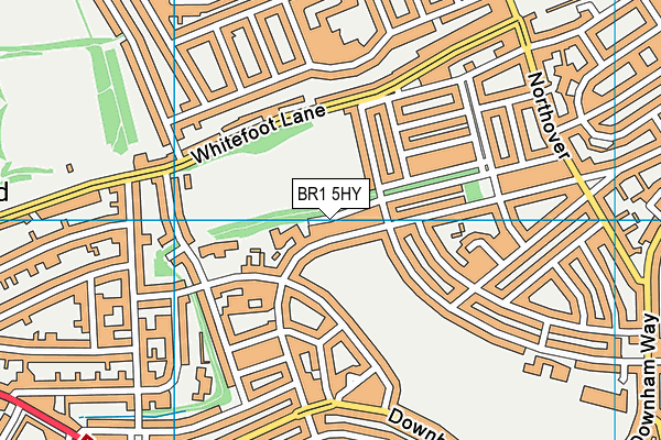 BR1 5HY map - OS VectorMap District (Ordnance Survey)