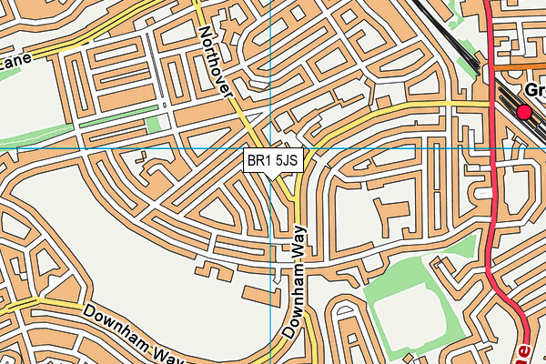 BR1 5JS map - OS VectorMap District (Ordnance Survey)