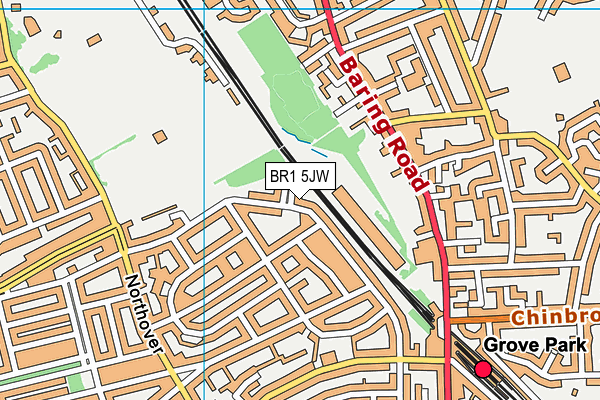 BR1 5JW map - OS VectorMap District (Ordnance Survey)