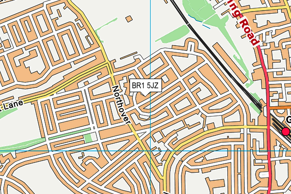 BR1 5JZ map - OS VectorMap District (Ordnance Survey)