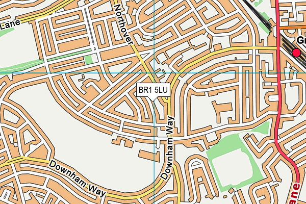 BR1 5LU map - OS VectorMap District (Ordnance Survey)