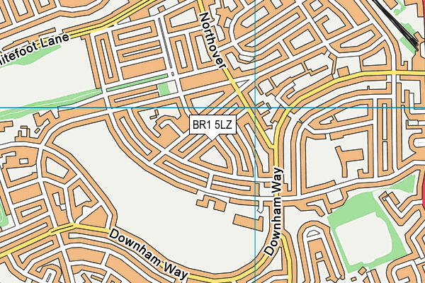 BR1 5LZ map - OS VectorMap District (Ordnance Survey)