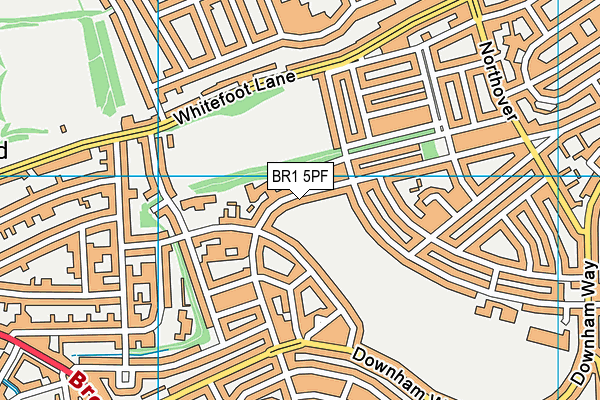 BR1 5PF map - OS VectorMap District (Ordnance Survey)