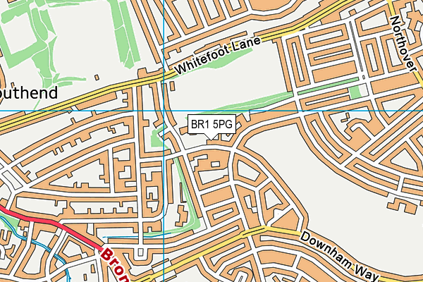 BR1 5PG map - OS VectorMap District (Ordnance Survey)