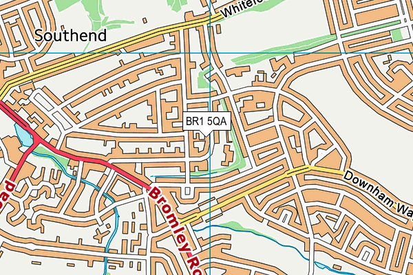 BR1 5QA map - OS VectorMap District (Ordnance Survey)