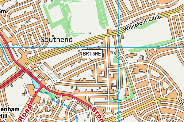 BR1 5RE map - OS VectorMap District (Ordnance Survey)