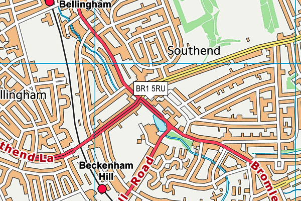 BR1 5RU map - OS VectorMap District (Ordnance Survey)