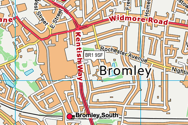 BR1 9SF map - OS VectorMap District (Ordnance Survey)