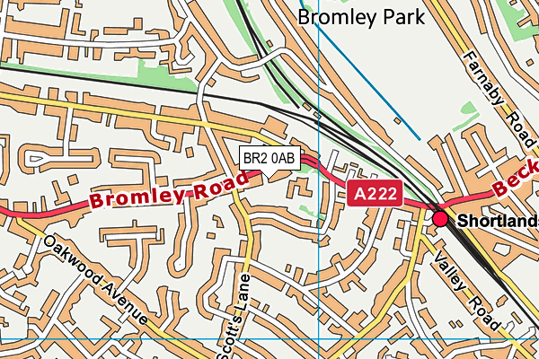 BR2 0AB map - OS VectorMap District (Ordnance Survey)