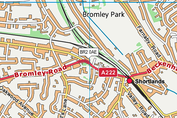 BR2 0AE map - OS VectorMap District (Ordnance Survey)