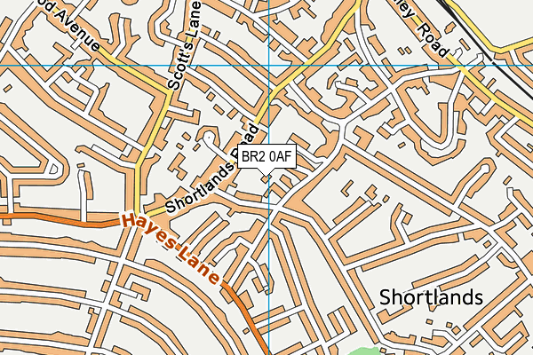 BR2 0AF map - OS VectorMap District (Ordnance Survey)