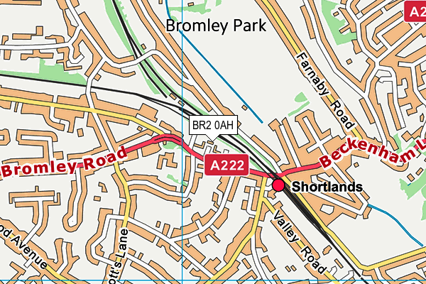 BR2 0AH map - OS VectorMap District (Ordnance Survey)