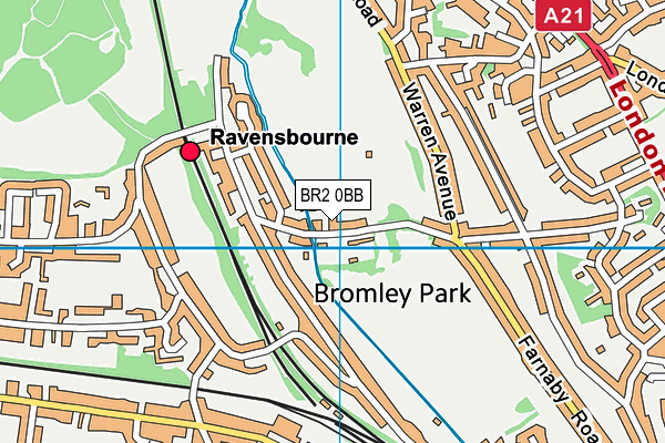 BR2 0BB map - OS VectorMap District (Ordnance Survey)