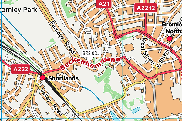 BR2 0DJ map - OS VectorMap District (Ordnance Survey)