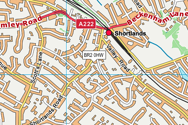 BR2 0HW map - OS VectorMap District (Ordnance Survey)