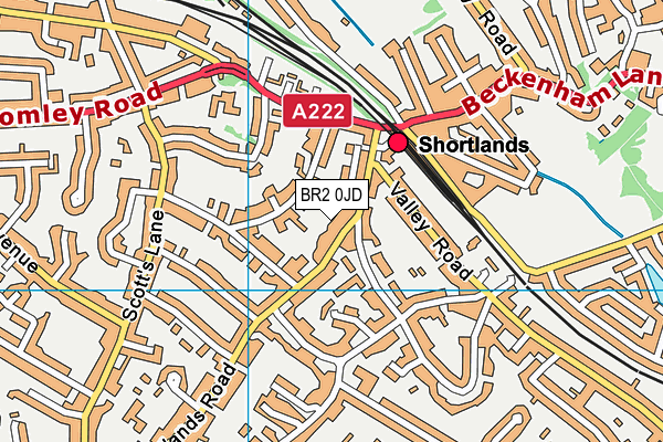 BR2 0JD map - OS VectorMap District (Ordnance Survey)