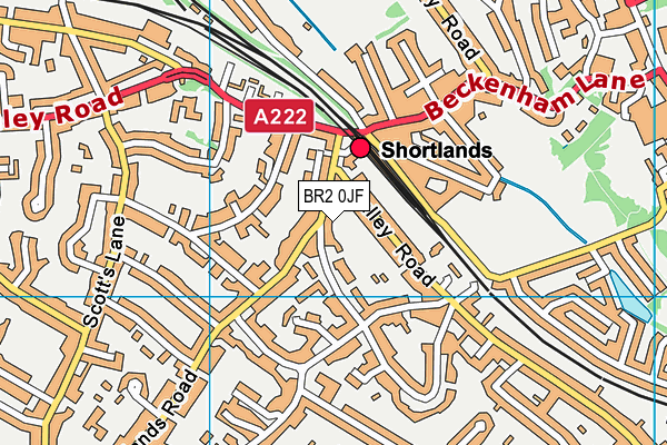 BR2 0JF map - OS VectorMap District (Ordnance Survey)