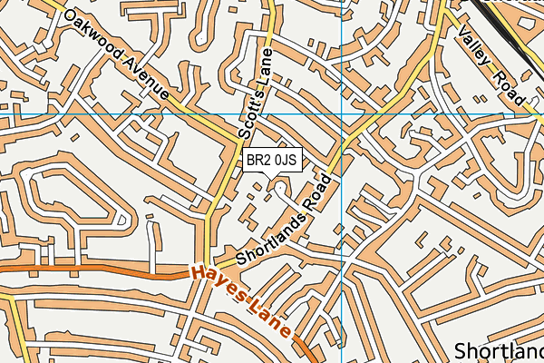 BR2 0JS map - OS VectorMap District (Ordnance Survey)