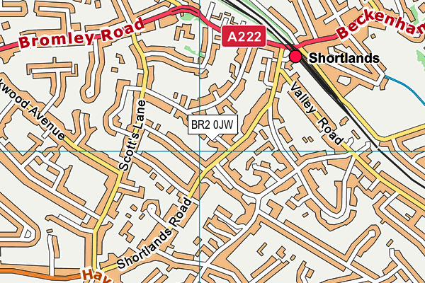 BR2 0JW map - OS VectorMap District (Ordnance Survey)