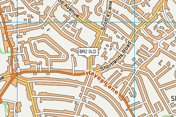 BR2 0LD map - OS VectorMap District (Ordnance Survey)